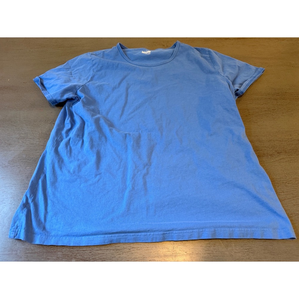 Basic Editions Blue Short Sleeve Cotton Crew Neck T-Shirt Womens XXL Plus Size